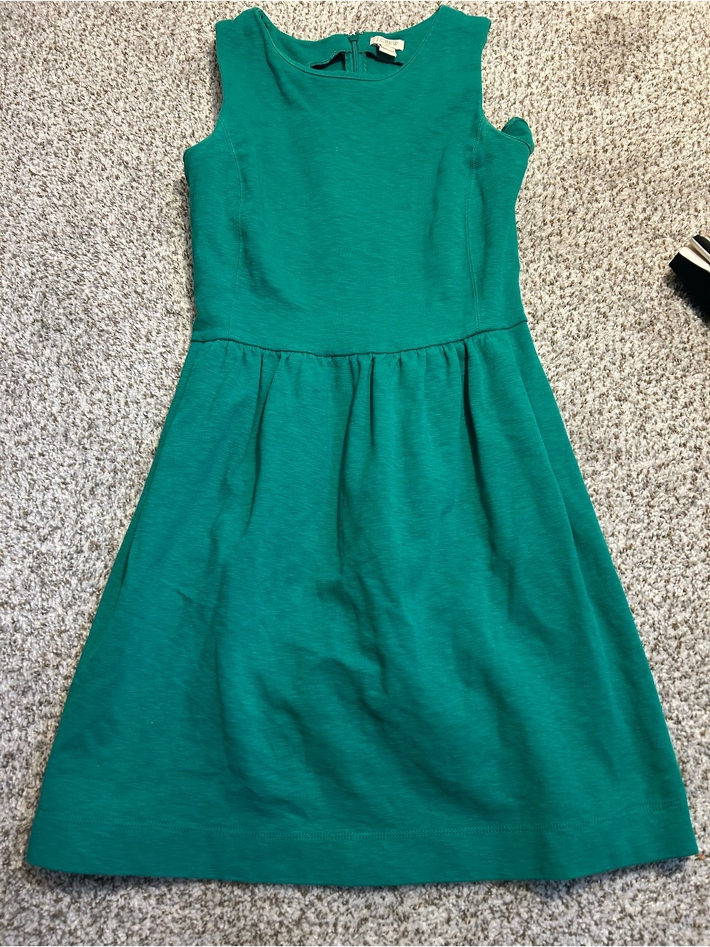 J. Crew Sleeveless Emerald Green Fit & Flare Mini Dress